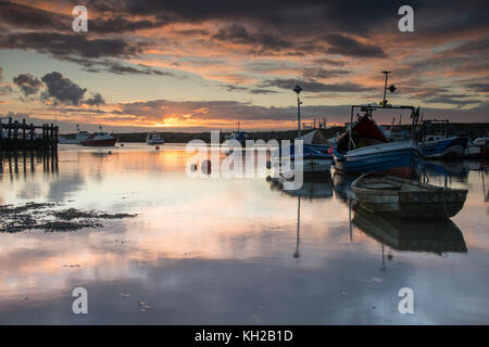 Sunset at Paddy's Hole near Redcar Stock Photo