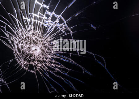 roken touch screen on my phone background. Stock Photo