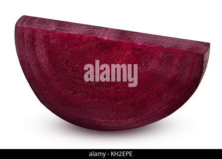 Fresh slice red beet root cut in half isolated on white background. Clipping Path Stock Photo