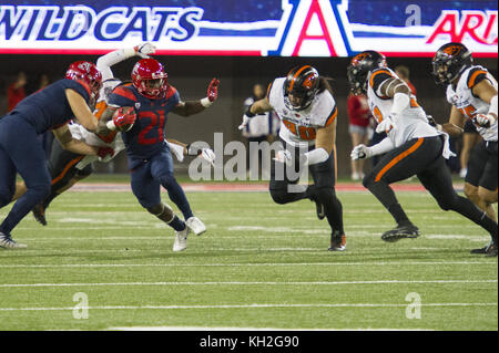 Arizona running back J J Taylor runs the 40-yard dash at the NFL