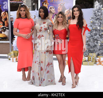 Westwood, California, USA. 12th Nov, 2017. Fifth Harmony arrives for the premiere of the film 'The Star' at the Village theater. Credit: Lisa O'Connor/ZUMA Wire/Alamy Live News Stock Photo