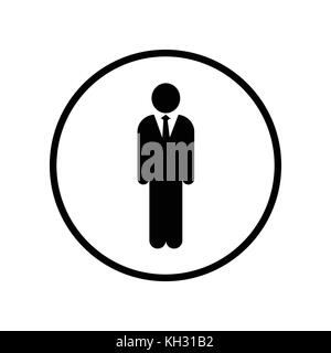 Businessman icon in circle, Man in suit icon in trendy style isolated on white background. For business symbolic sign. Vector Iconic Design. Stock Vector
