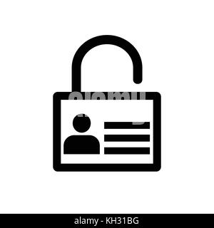 Lock icon, User icon on key, Personal protection icon. Internet privacy protection icon. Password protected. Security key pad. Vector Iconic Design. Stock Vector