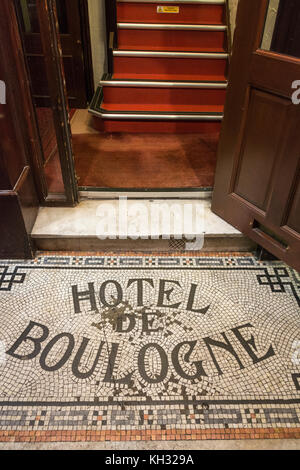 The former Hotel De Boulogne entrance and doorway (now London Chinatown Restaurant) on Gerrard Street, London, UK Stock Photo