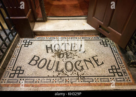 The former Hotel De Boulogne entrance and doorway (now London Chinatown Restaurant) on Gerrard Street, Soho, London, UK Stock Photo