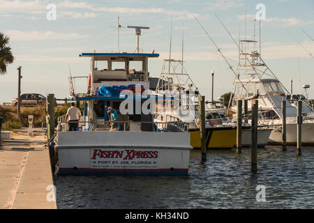 Chartered Fishing in Port Saint Joe Marina, Florida USA Stock Photo