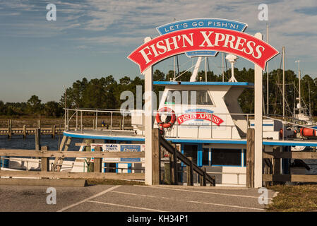 Chartered Fishing in Port Saint Joe Marina, Florida USA Stock Photo