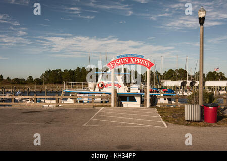 Chartered Fishing in Port Saint Joe Marina, Florida USA Stock Photo