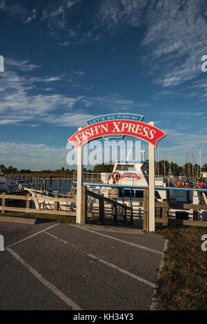 Chartered Fishing in Port Saint Joe Marina, Florida USA Stock Photo