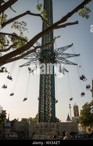 Vertical Swing, Prater, Vienna Austria  16, August 2017 Amusement Park Fair Stock Photo