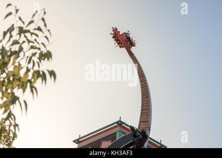 Amusement park, Prater  Fair Slingshot, Vienna Austria 26.August 2017 Stock Photo