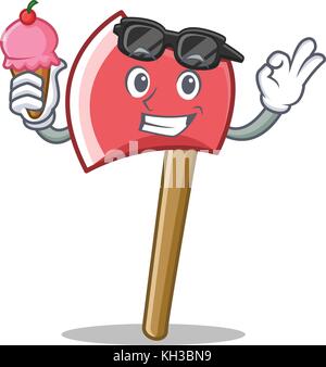 With ice cream axe character cartoon style Stock Vector