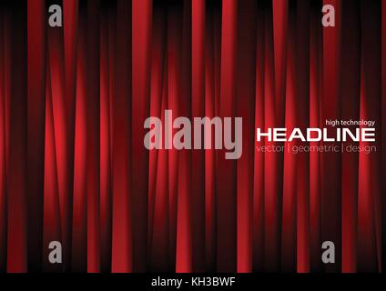 Dark red vertical tech stripes background. Geometric corporate design Stock Vector