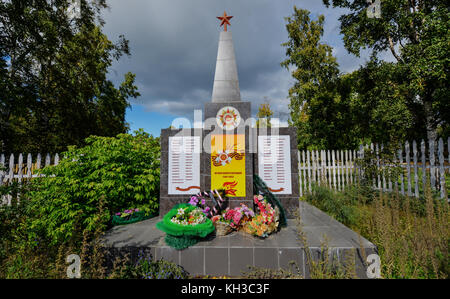 World War II Memorial, Goryachinsk, Russia. Monument to those who fell in the war of the fatherland. Stock Photo