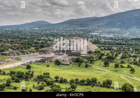 The ancient Pyramid of the Moon. The second largest pyramid in Teotihuacan, Mexico. Stock Photo
