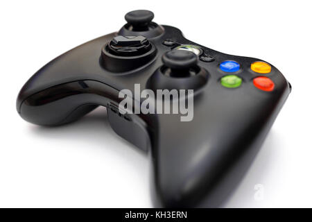 Video game controller for console or computer pc isolated on white background. Stock Photo