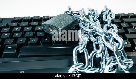 Cybersecurity symbol, private computer data security Stock Photo