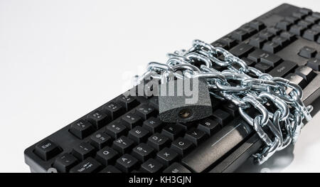 Encrypted computer data security, metaphor idea Stock Photo