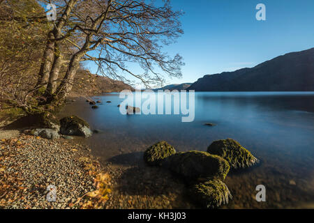 Landscape photograph of Ullswater Lake in Cumbria, part of the Lake District National Park Stock Photo