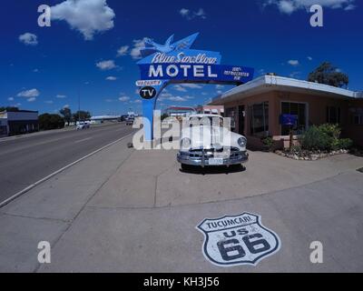 TUCUMCARI, NEW MEXICO - JULY 21: Blue Swallow Motel on Historic Route 66 on July 21, 2017 in Tucumcari, New Mexico. Stock Photo