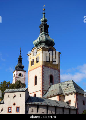 town castle, tower and St. Mary in Banska Bystrica, Banskobystricky kraj, Slovakia, Europe Stock Photo