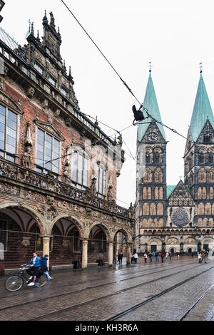 City hall, cathedral, Rathausplatz, Bremen, Germany, Europe Stock Photo ...