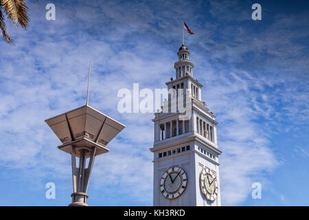 San Francisco Ferry Building clock tower. Stock Photo