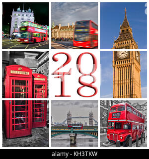 2018 London photos collage greeting card Stock Photo