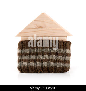 house insulation. energy efficient home concept. isolated on white background Stock Photo