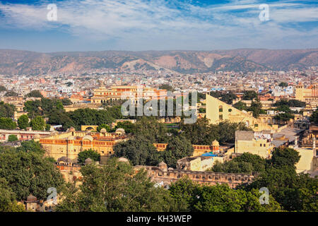 Panorama of aerial view of Jaipur, Rajasthan, India  Stock Photo