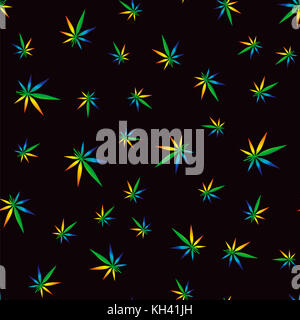 Colorful Cannabis Leaves Seamless Pattern Stock Photo - Alamy