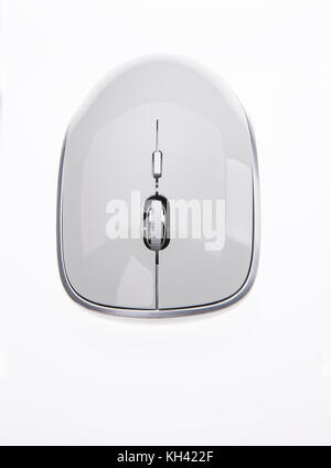 Modern white wireless computer mouse Stock Photo