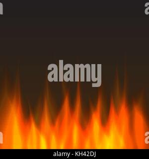 abstract vector fire background - warm fire on dark background Stock Vector