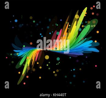 Splash multicolored element on black background Stock Vector