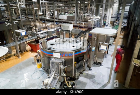 Modern conveyor for water bottling machine  Stock Photo