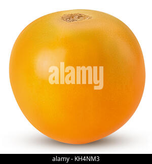Fresh yellow tomato isolated on white background Clipping Path. Full depth of field. Stock Photo