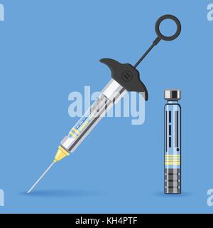 dental medical syringe and carpula vial icon Stock Vector