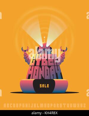 Cyber monday sale discount poster or banner with glitch Stock Vector ...