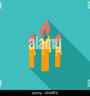 Candles icon. Flat vector related icon with long shadow for web and mobile applications. It can be used as - logo, pictogram, icon, infographic elemen Stock Vector