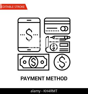 Payment Method Icon. Thin Line Vector Illustration - Adjust stroke weight - Expand to any Size - Easy Change Colour - Editable Stroke - Pixel Perfect Stock Vector