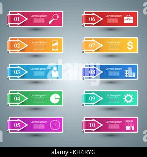 Infographic design. List of 10 items. Stock Vector