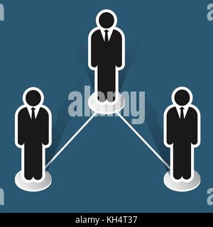 Business management icon, Management and human resources, Flat 3D Design - Vector Iconic Design. Stock Vector