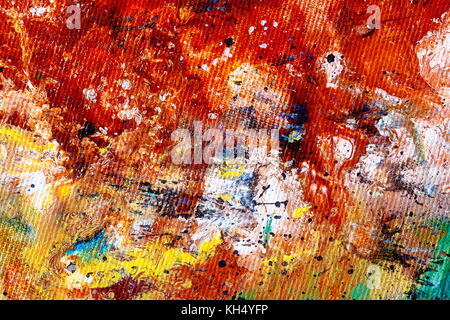 Detail of painting splashes, color tones mixed together. Stock Photo