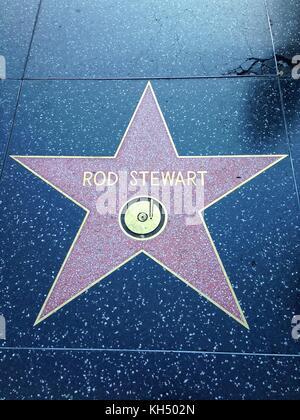 Hollywood, California - July 26 2017: Rod Stewart Hollywood walk of fame star on July 26, 2017 in Hollywood, CA. Stock Photo