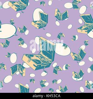 player of vinyl records seamless pattern. Pop art retro vector illustration Stock Vector