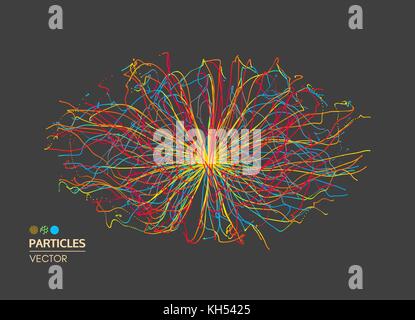 Abstract science or technology background. Array with dynamic particles. Vector illustration. Stock Vector