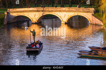 Punting on river Cam, Cambridge England. Stock Photo