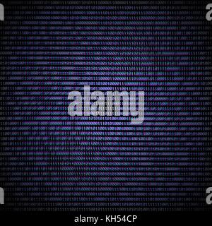 vector anaglif style color volumetric binary code decorative abstract ...