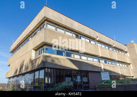 Warwickshire County Council brutalist office building in Barrack Street, Warwick, UK Stock Photo
