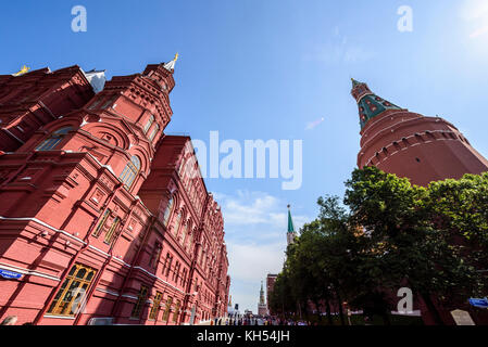 Museum of History near the Kremlin, the seat of Russian political power in central Moscow, Russia. Stock Photo